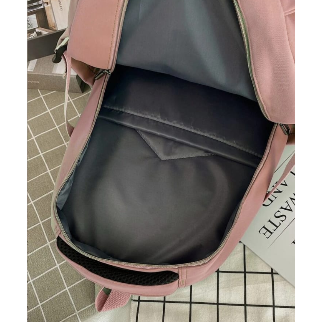 MOCHILA URBANA JUVENIL ESCOLAR COLORES ROSA-3