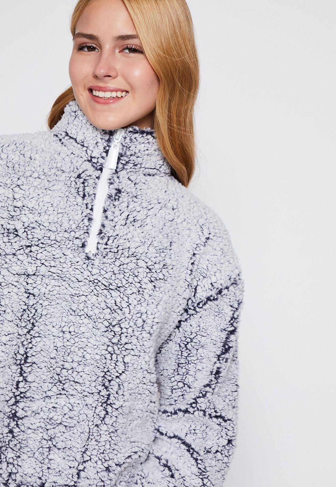 Polerón Lola Azul Peludo Motas Family Shop-1