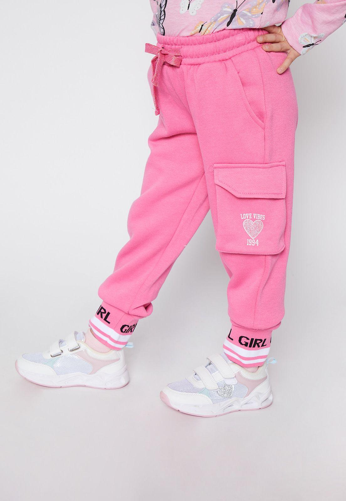 Pantalón de Buzo Cargo Estampado Rosado Family Shop-0
