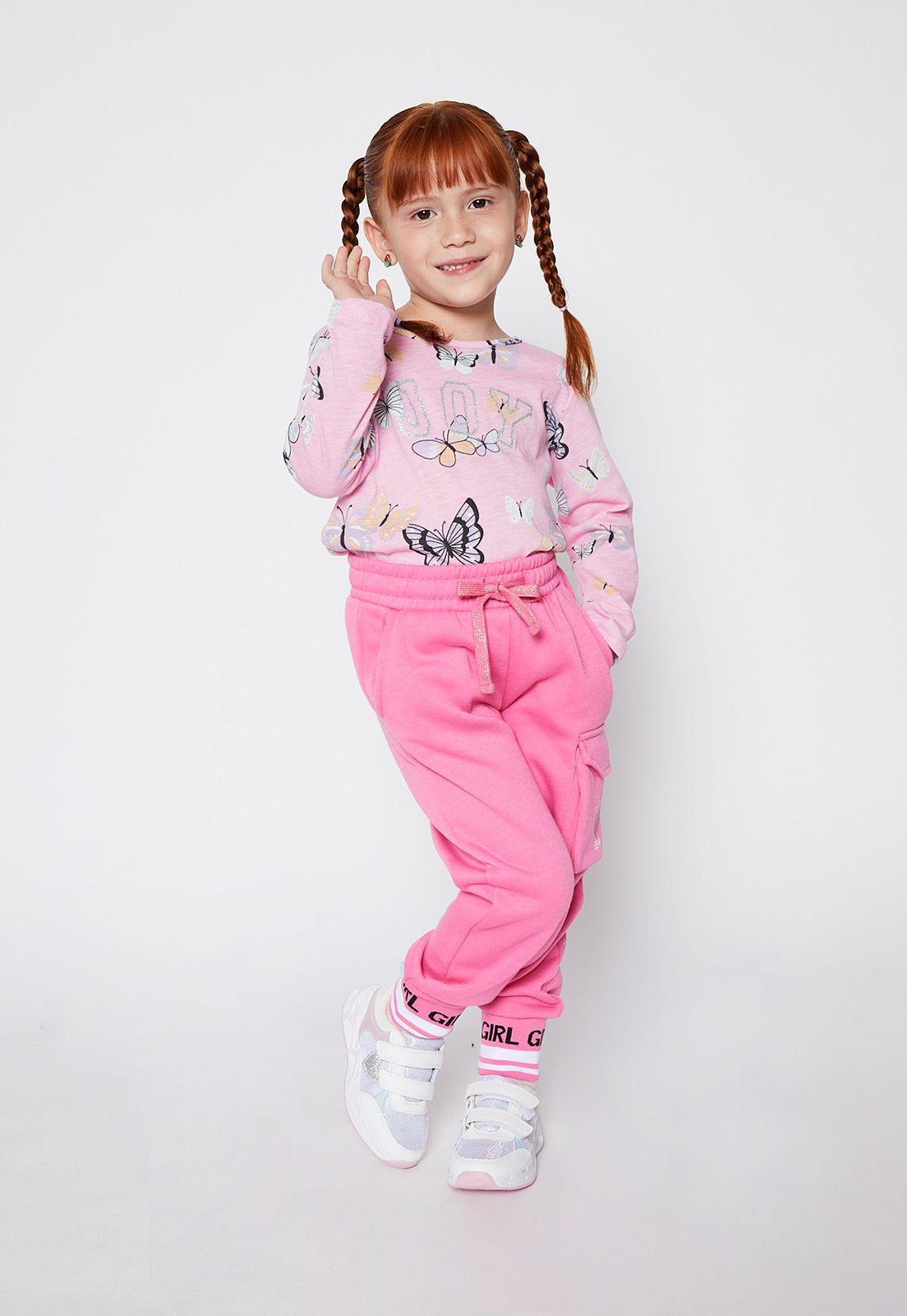 Pantalón de Buzo Cargo Estampado Rosado Family Shop-2