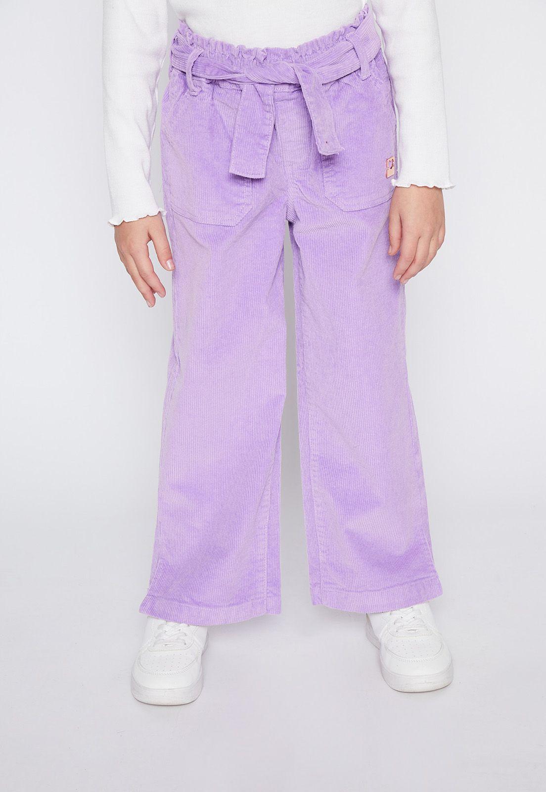 Pantalón Niña Lila Wide Leg Cinturón Family Shop-0