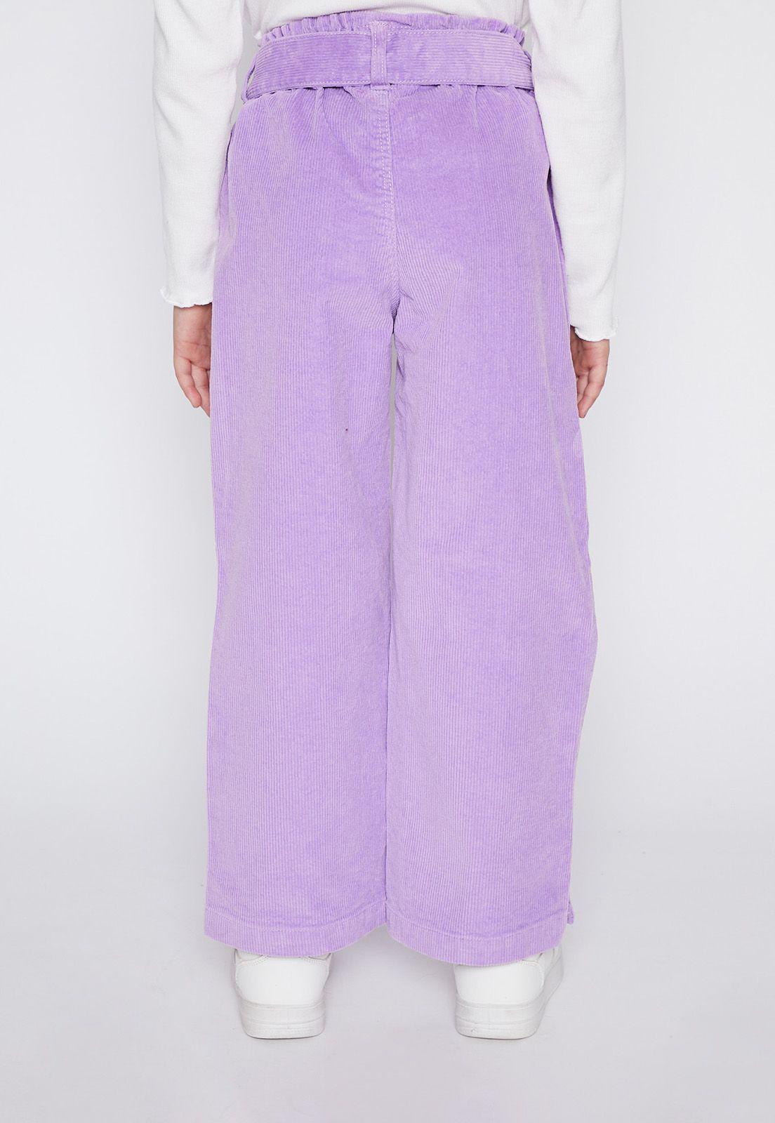 Pantalón Niña Lila Wide Leg Cinturón Family Shop-1