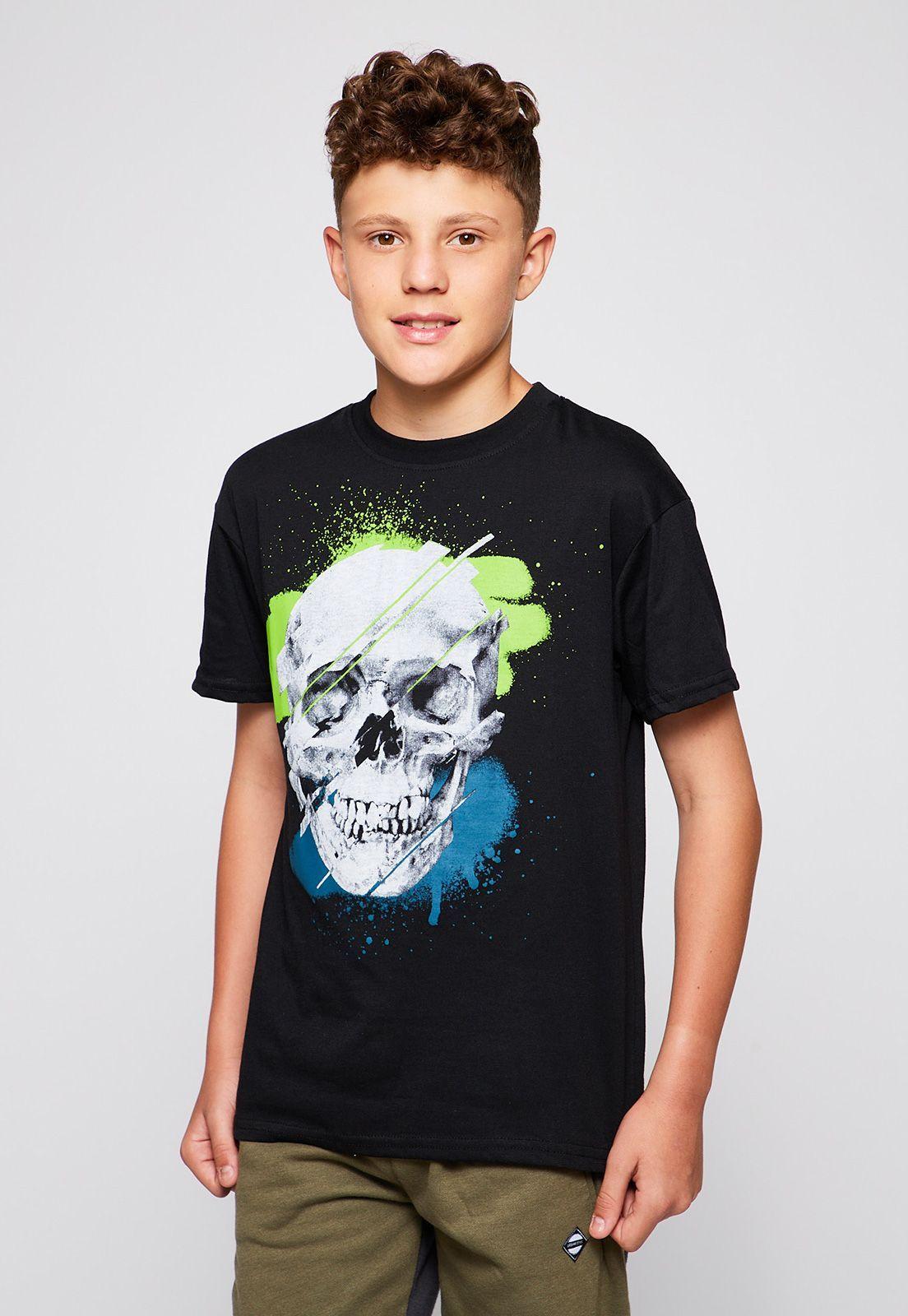Polera Print Calavera Negro  Family Shop-0