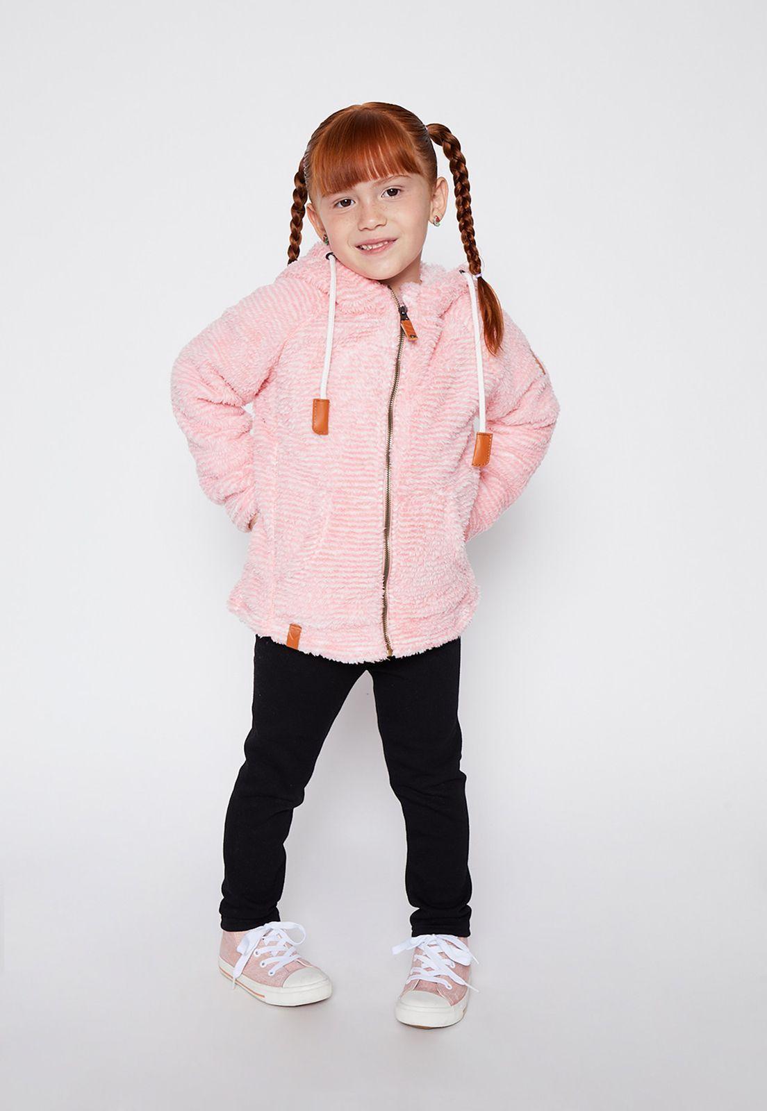 Polerón Peludo Cierre Melange Rosado Family Shop-2