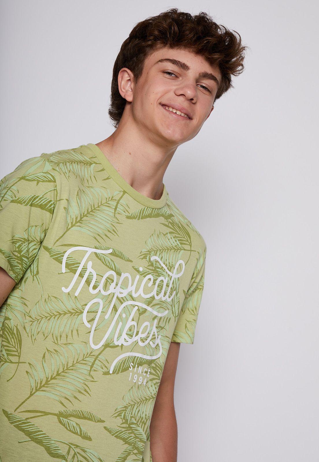 Polera Print Tropical Vibes Verde Family Shop-1