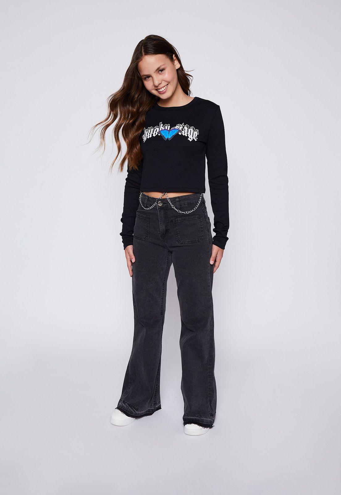 Polera Lola Negro Mariposa Cadena Family Shop-4