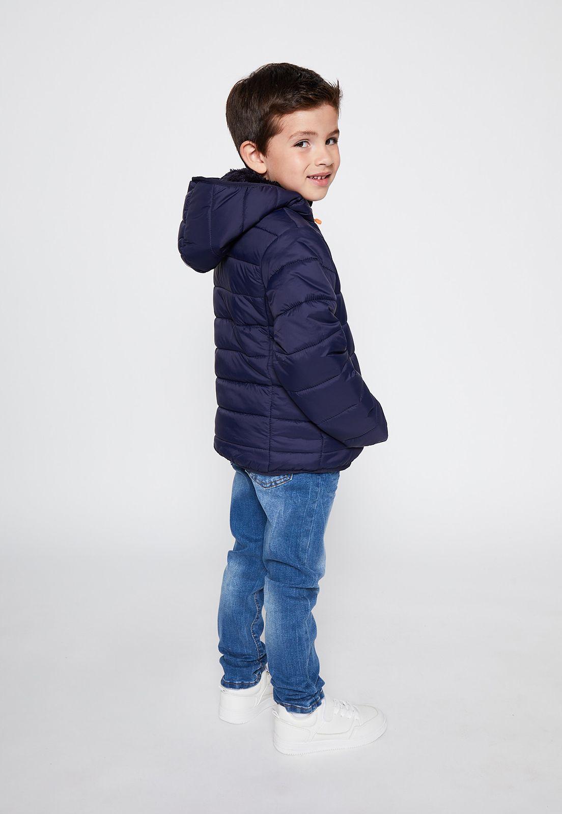 Parka Acolchada Interior Peludo Azul Family Shop-1