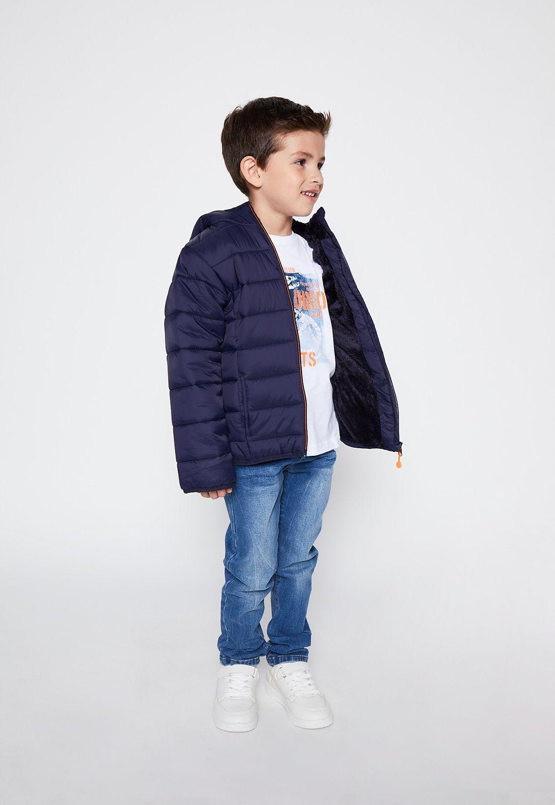 Parka Acolchada Interior Peludo Azul Family Shop-2