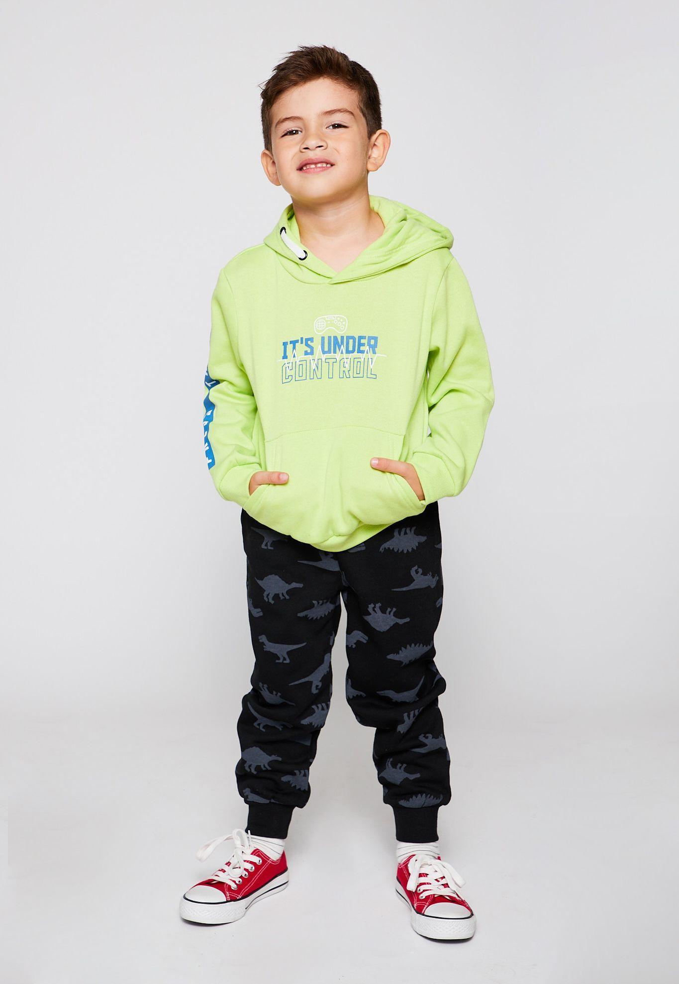 Poleron Estampado Frontal Verde  Family Shop-1