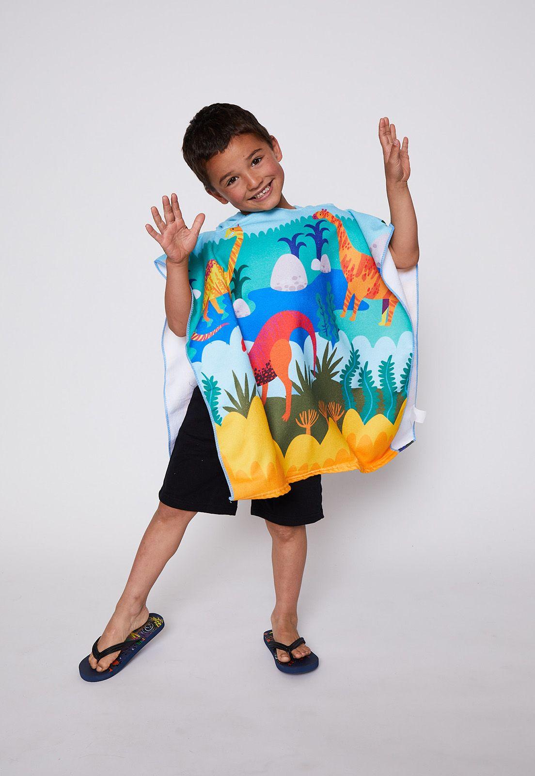 Toalla Poncho Dinosaurio Multicolor Family Shop-0