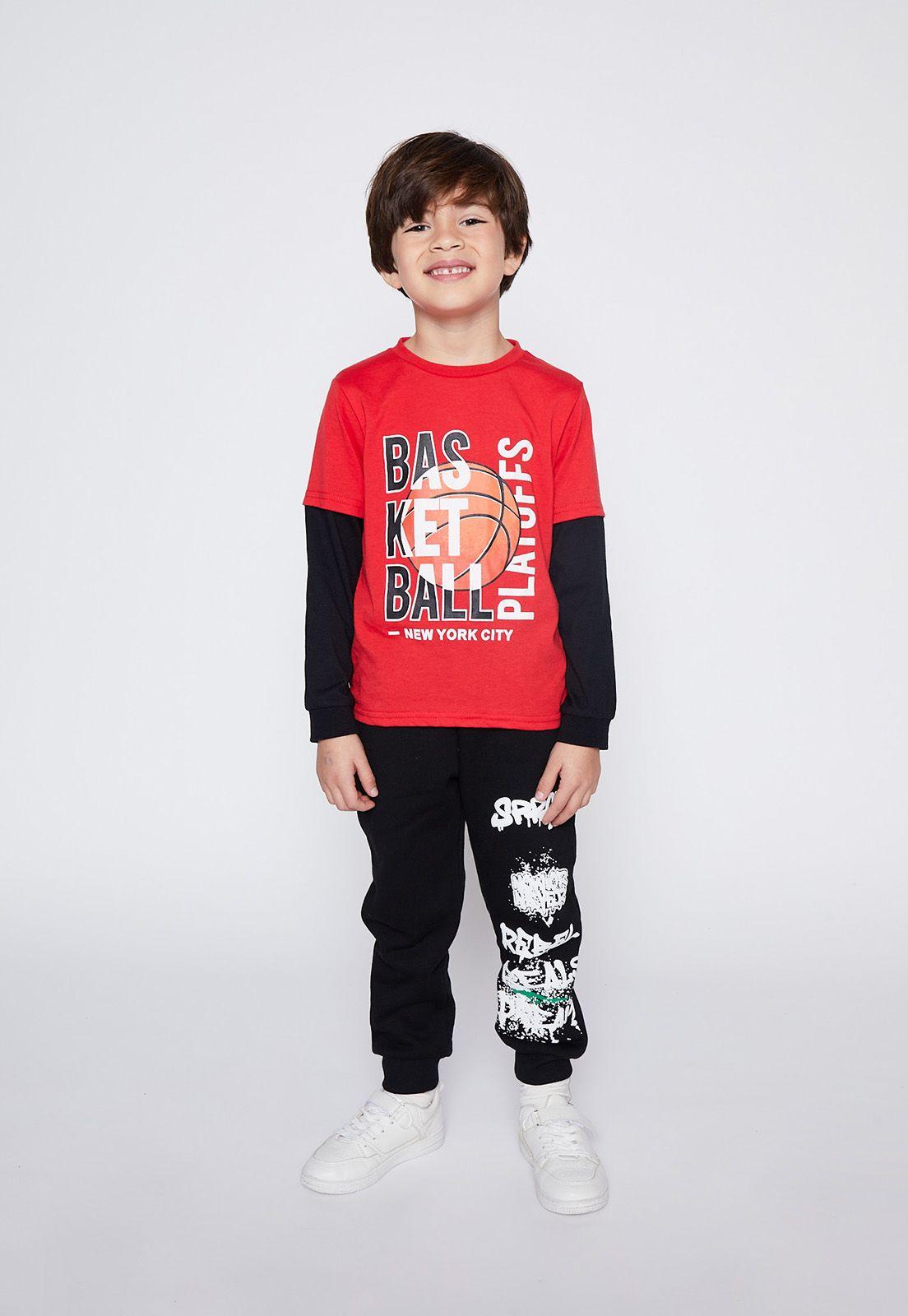 Pantalón Buzo Niño Negro Rebel Family Shop-2