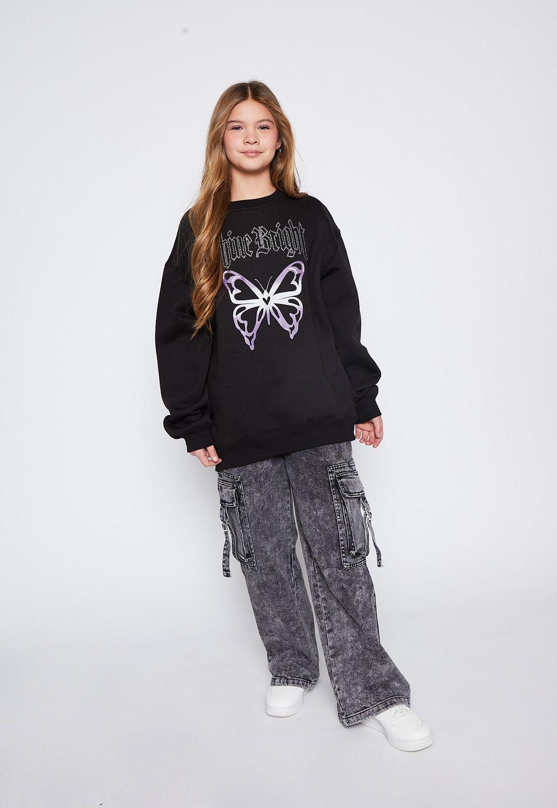 Polerón Lola Negro Texturas Y Tachas Family Shop-3