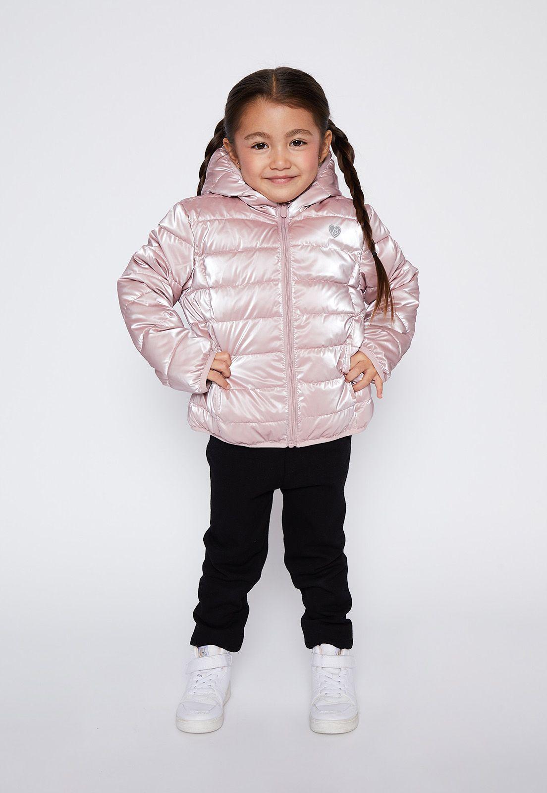 Parka Niña Rosado Peludo Metálica Family Shop-2