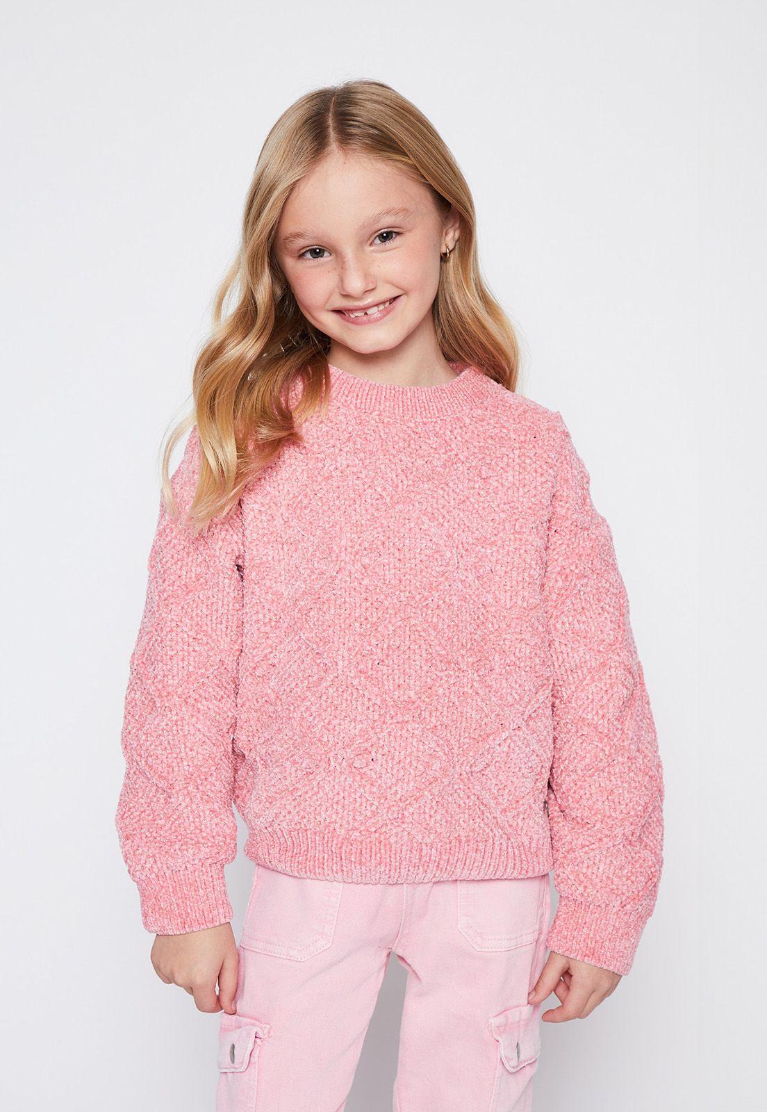 Sweater Niña Rosado Chenille Metalizado Family Shop-0