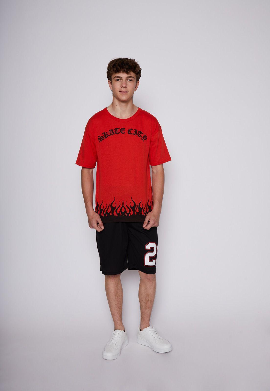 Polera Print Urban Rojo Family Shop-3