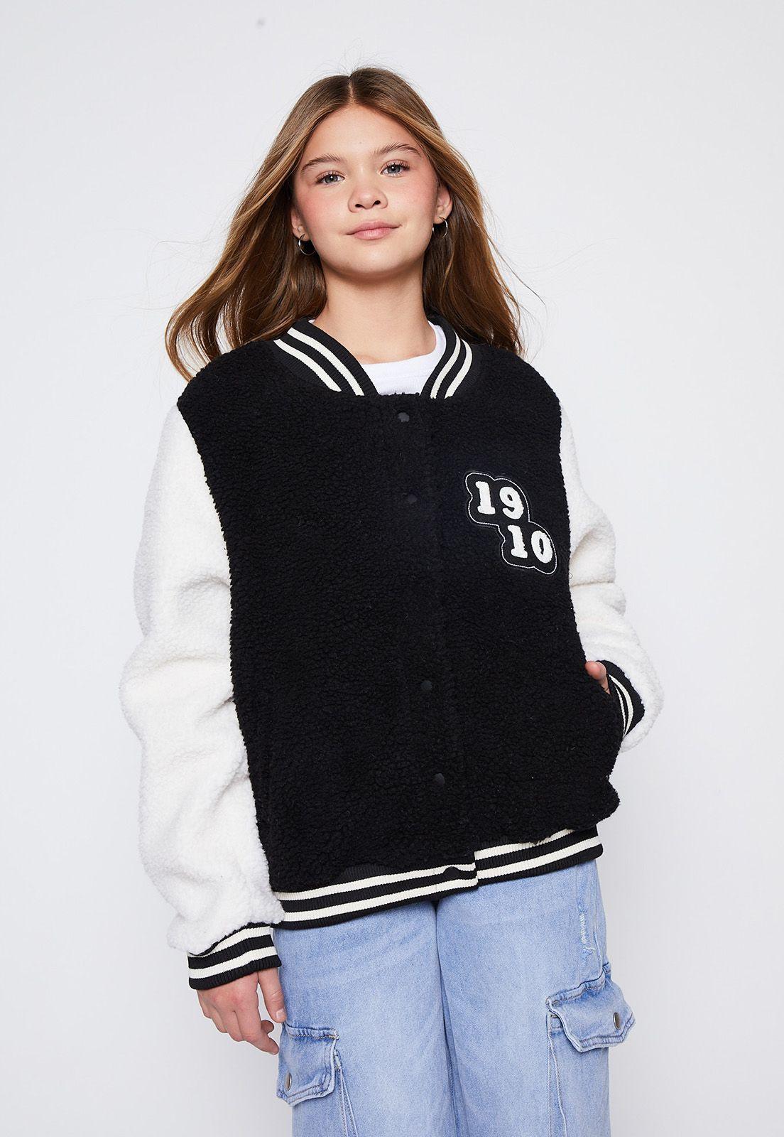 Chaqueta Lola Negro Sherpa Bomber Family Shop-0