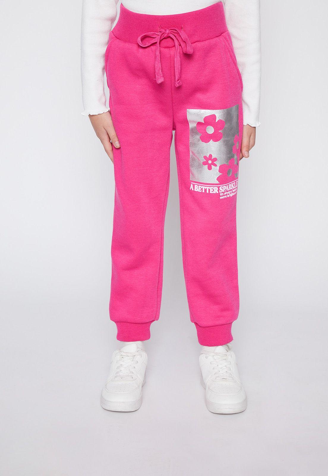 Pantalón Buzo Niña Fucsia Folia Flores Family Shop-0