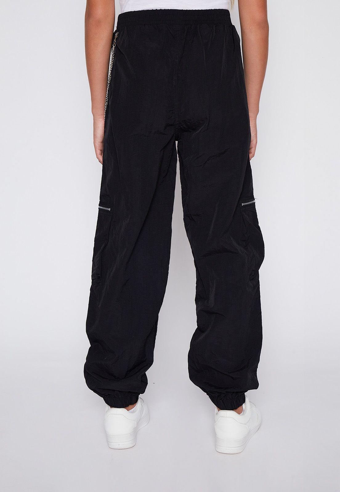 Pantalón Buzo Lola Negro Taslan Cargo Cadena Family Shop-2