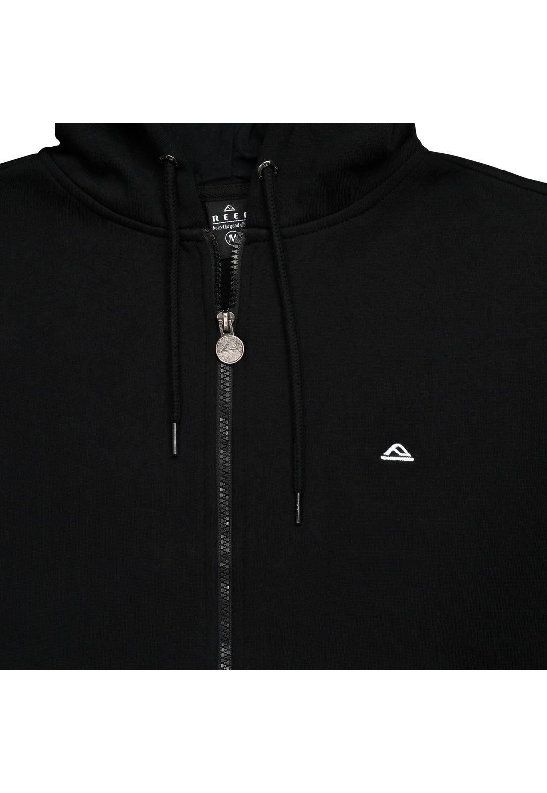Polerón Mjer Reef Full Zipper Black Print White-2