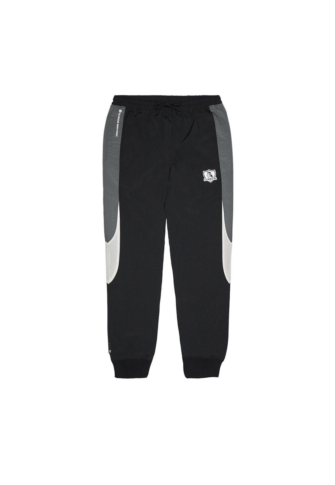 Pantalón Colo Colo Urbano Hombre  Color Block Negro Blanco Gris-0