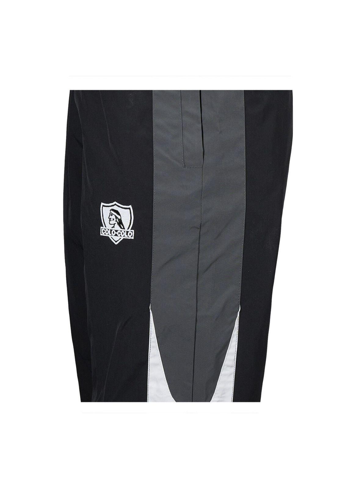 Pantalón Colo Colo Urbano Hombre  Color Block Negro Blanco Gris-2