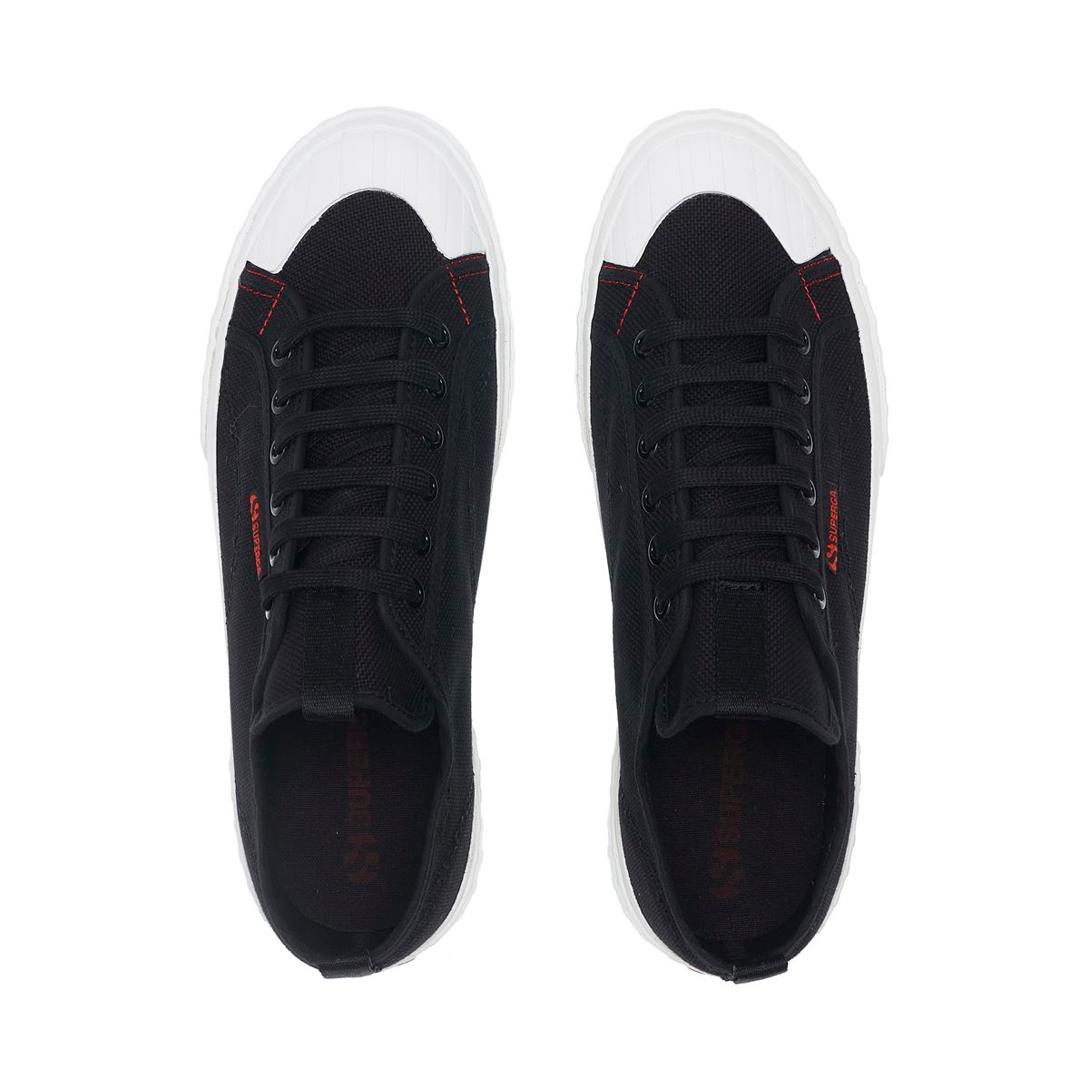 Zapatilla 2630 Stripe Black White Red-3