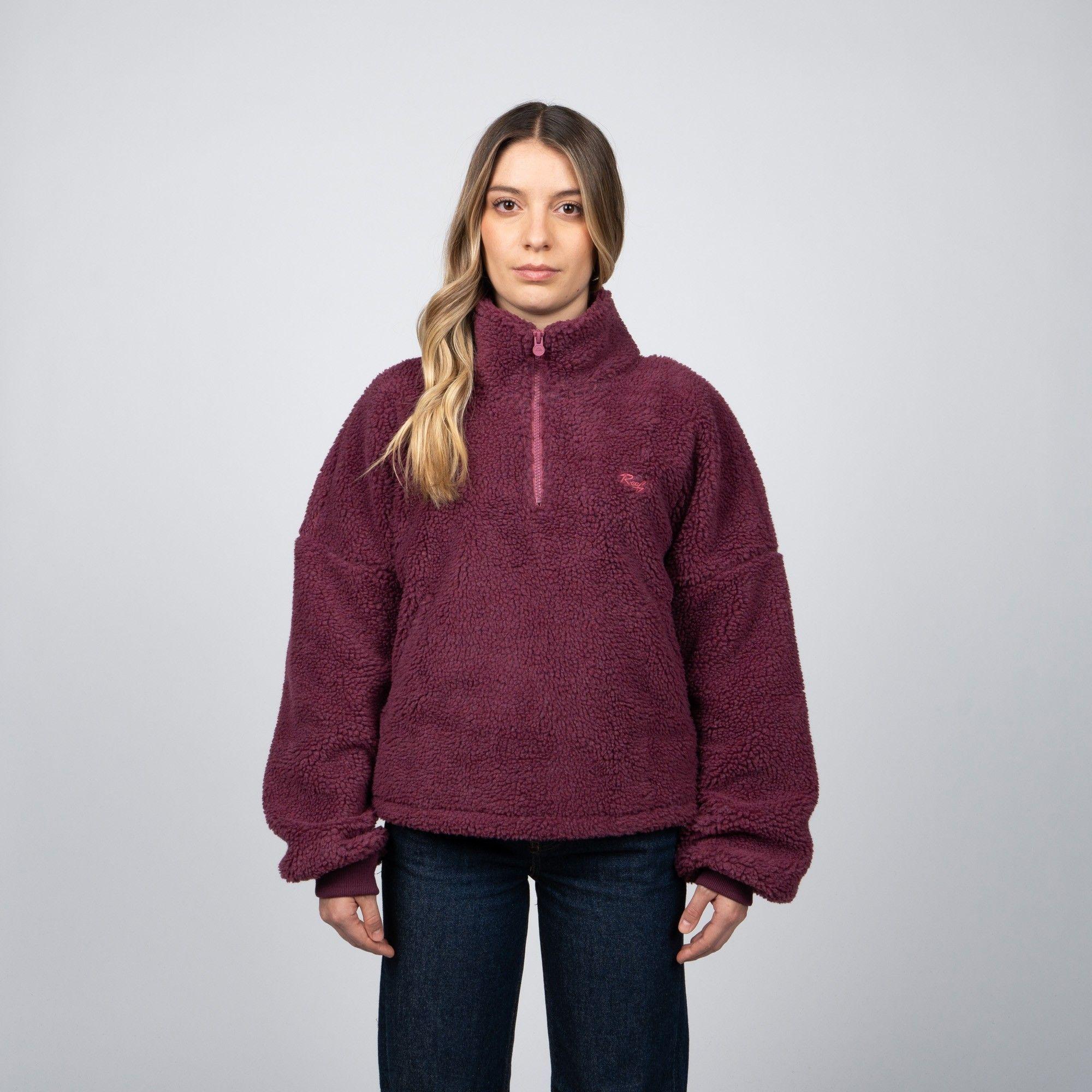 Sherpa Half Zipper Reef Women Dark Pink-0