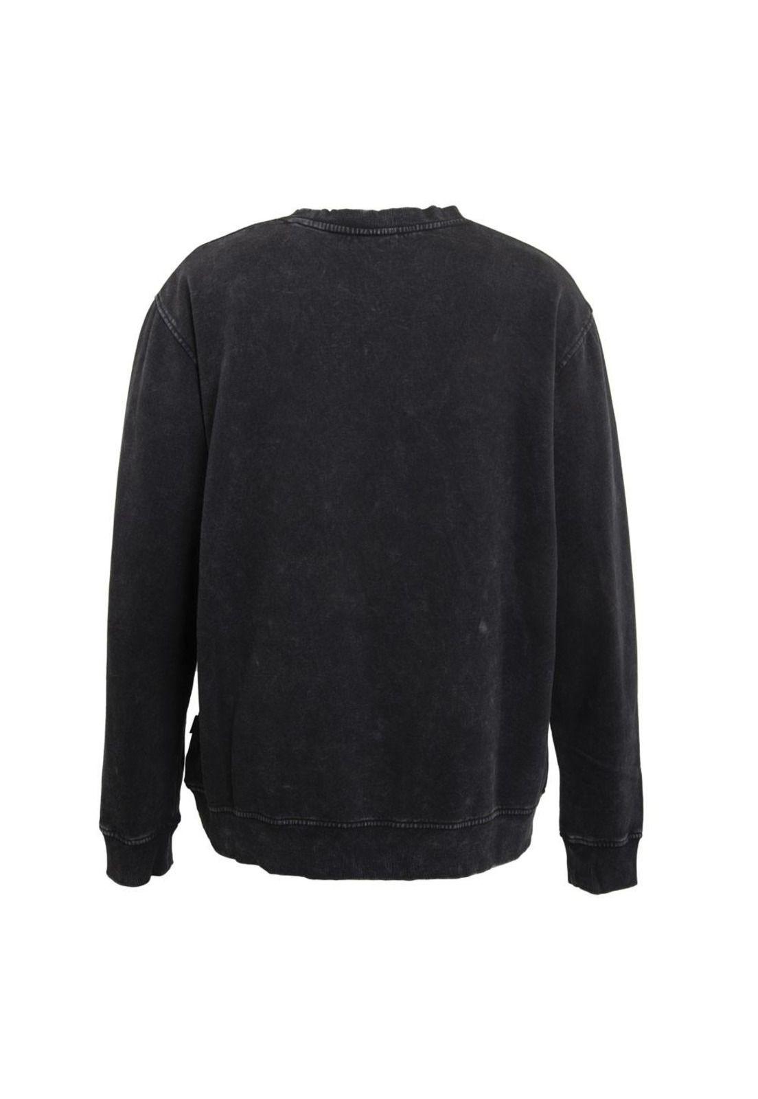 Polerón Crew Men Black Logo Black-2