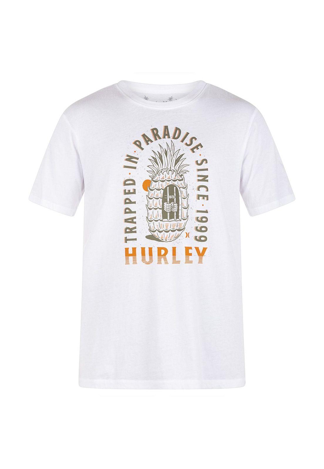 Polera EVD WSH Trapped In Paradise White SS Hurley-1