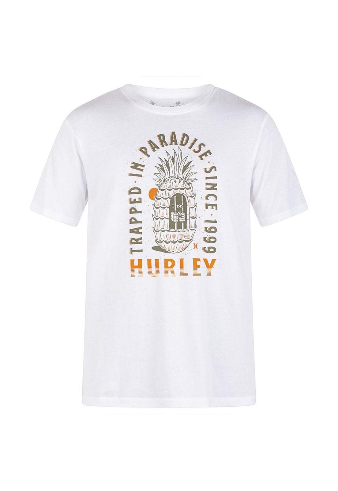 Polera EVD WSH Trapped In Paradise White SS Hurley-0