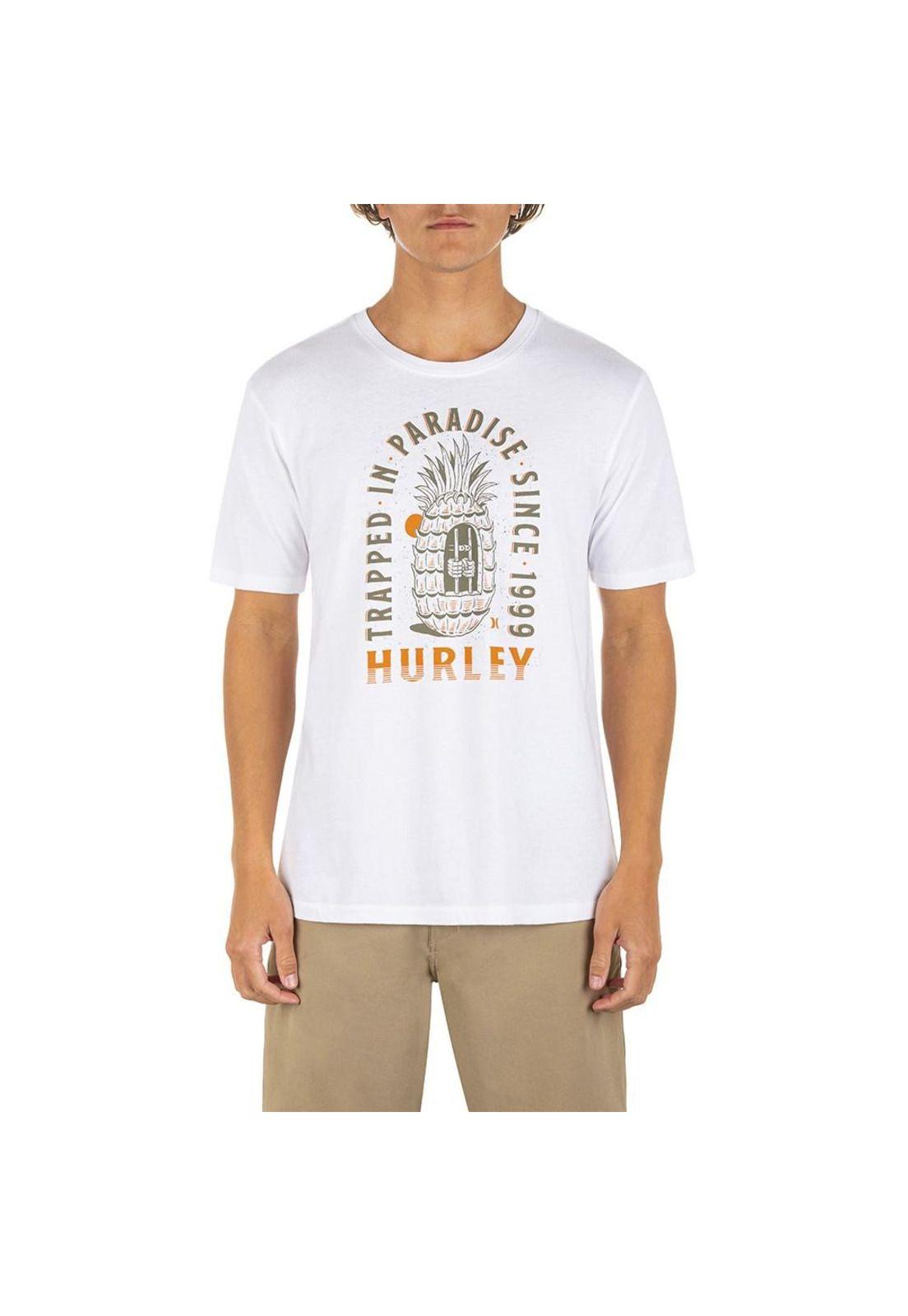 Polera EVD WSH Trapped In Paradise White SS Hurley-2