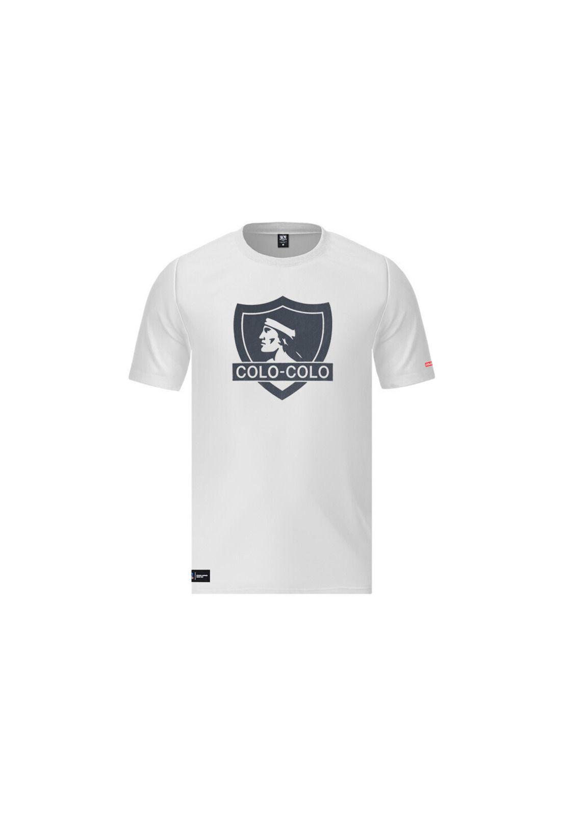 Polera Colo Colo Urbano Hombre Blanco Escudo Negro-0