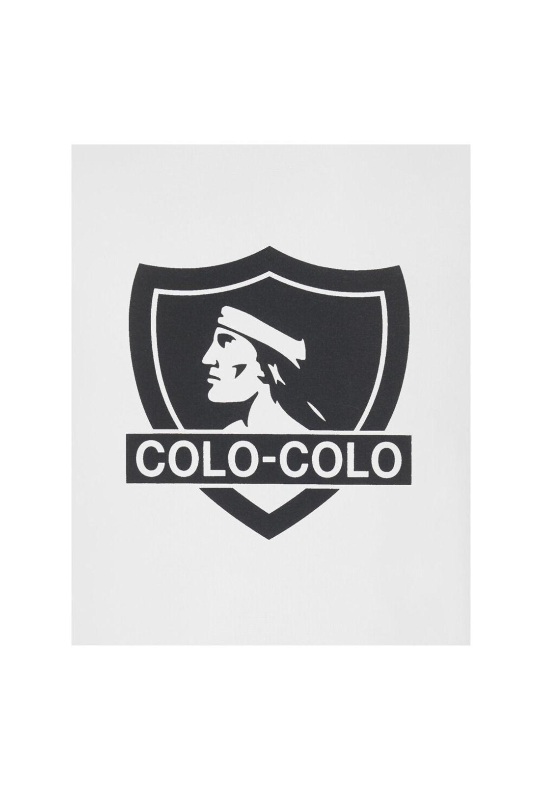 Polera Colo Colo Urbano Hombre Blanco Escudo Negro-2