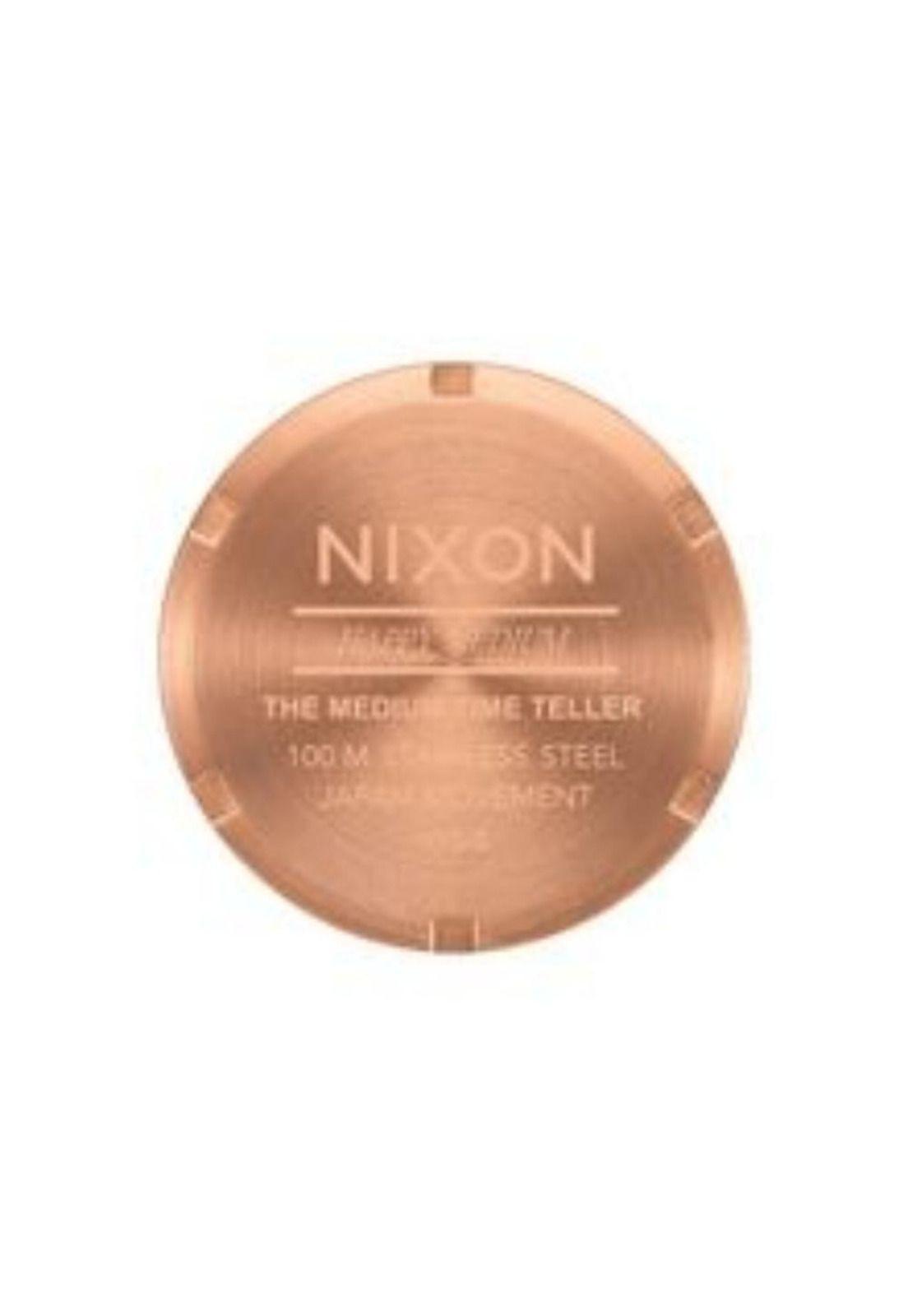 Reloj Medium Time Teller Leather Rose Gold White-3