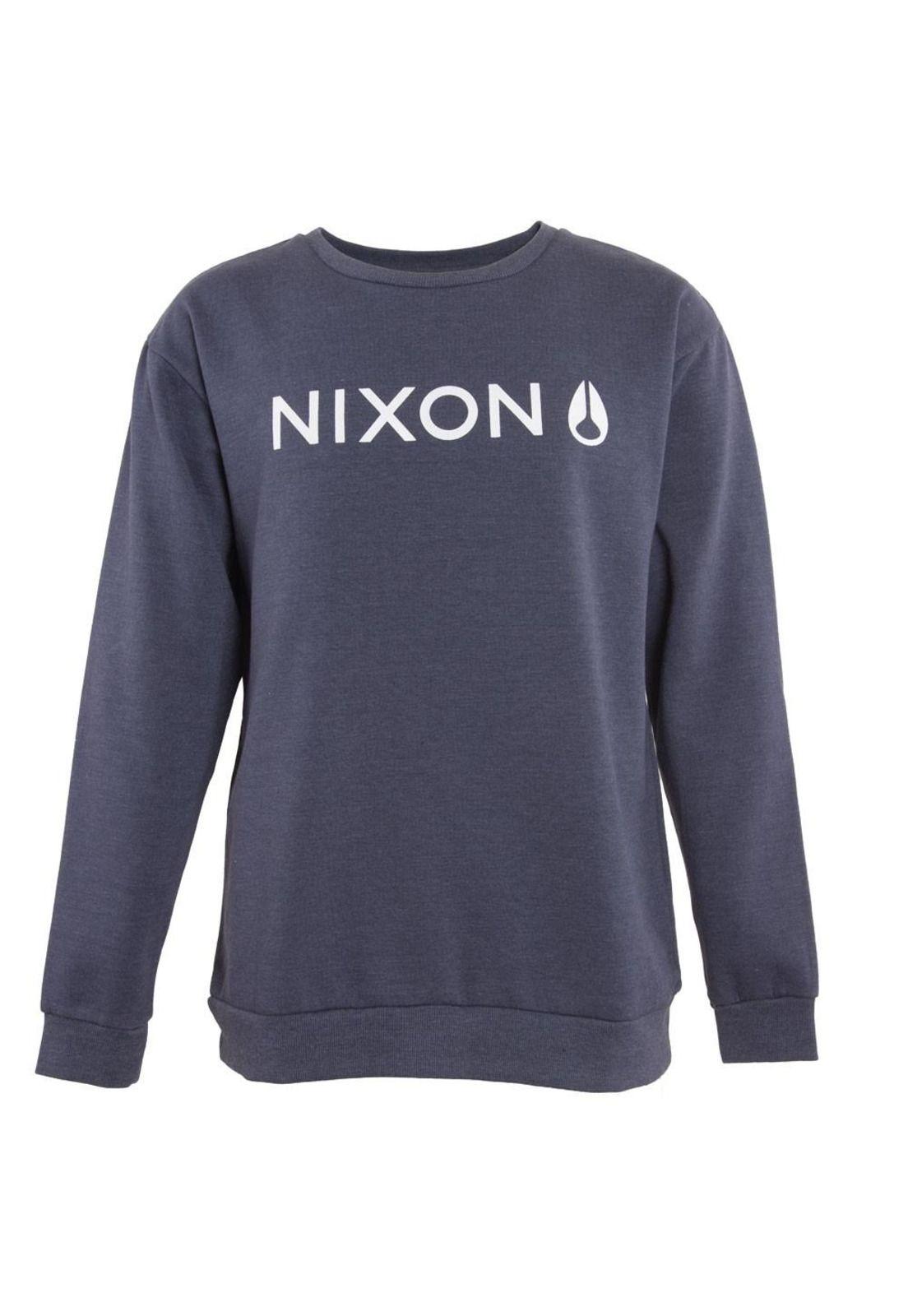 Poleron Men Crew Blue Logo White-0