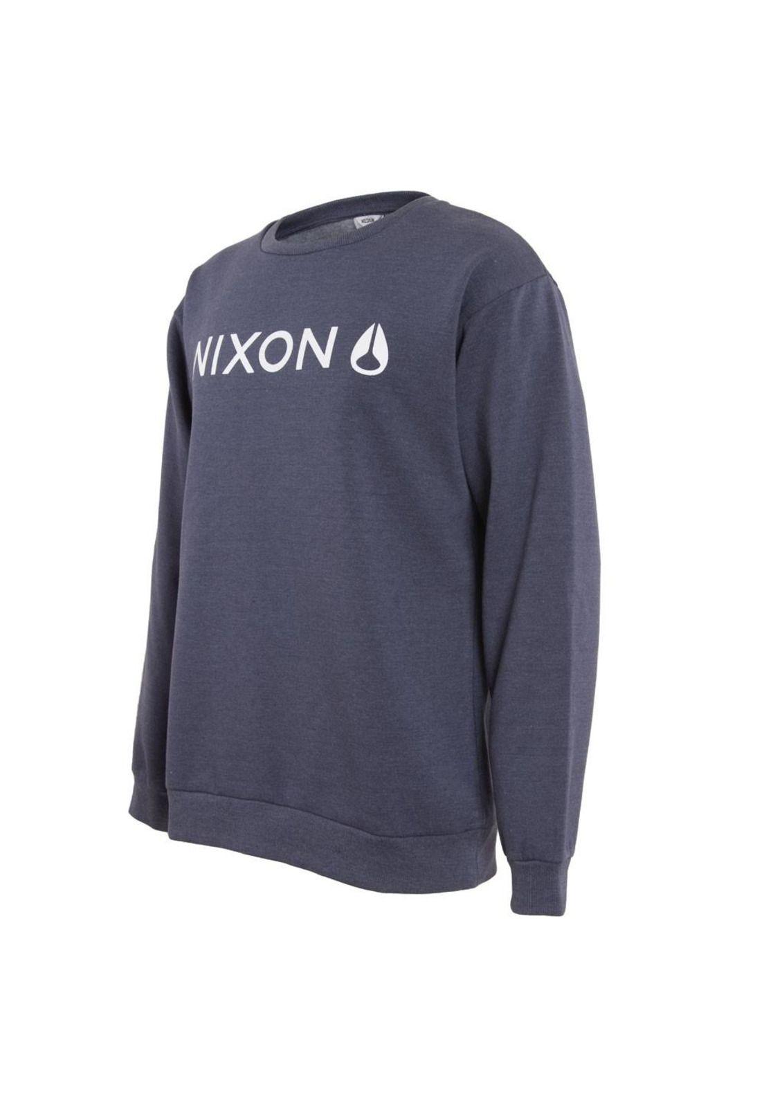 Poleron Men Crew Blue Logo White-1