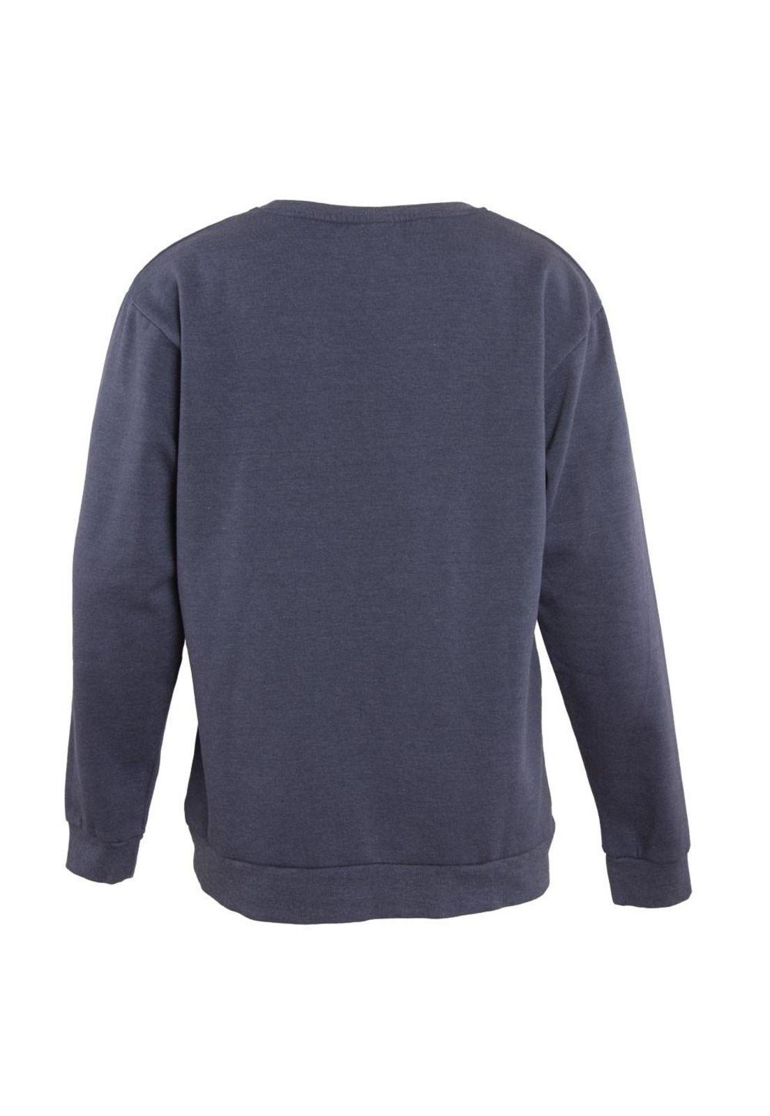 Poleron Men Crew Blue Logo White-2
