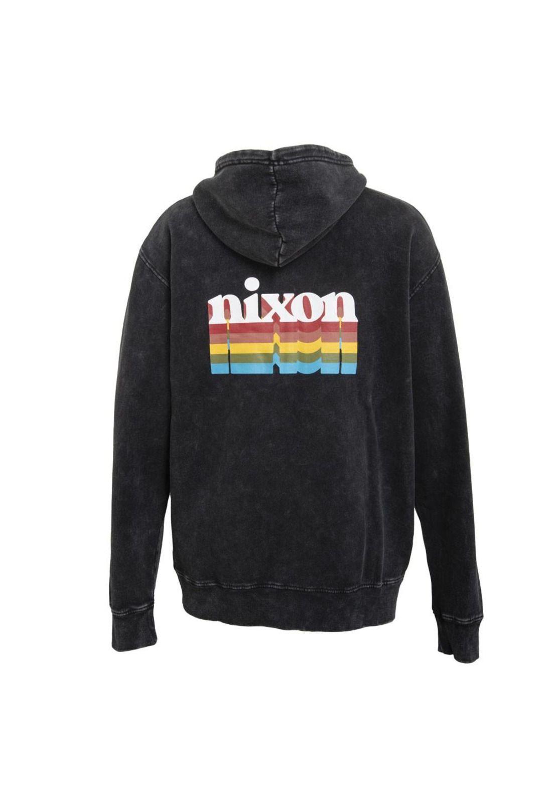 Polerón Zipper Men Black Logo Back Rainbow-2