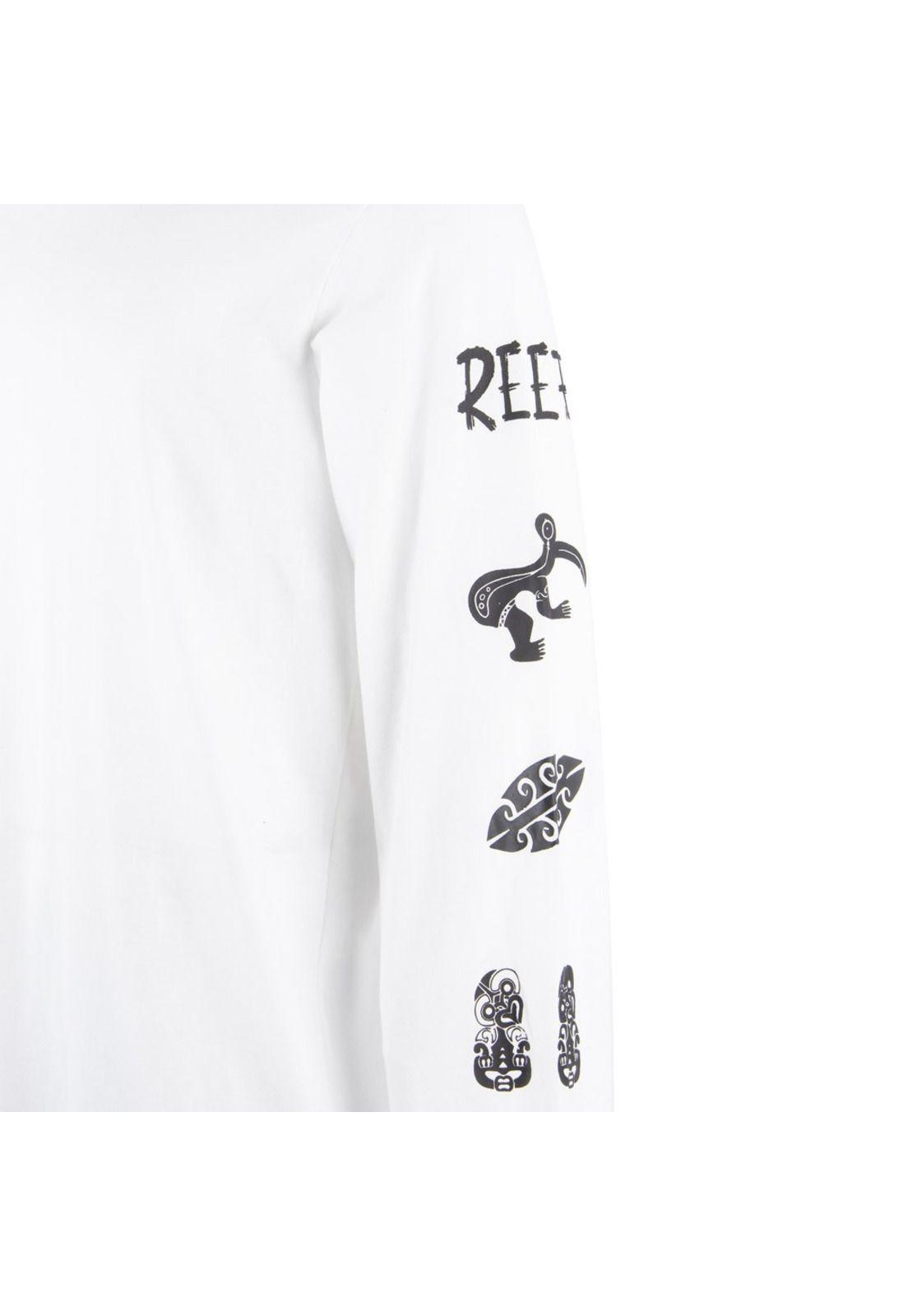 Polera Blanca Manga Larga Estampada Reef-3