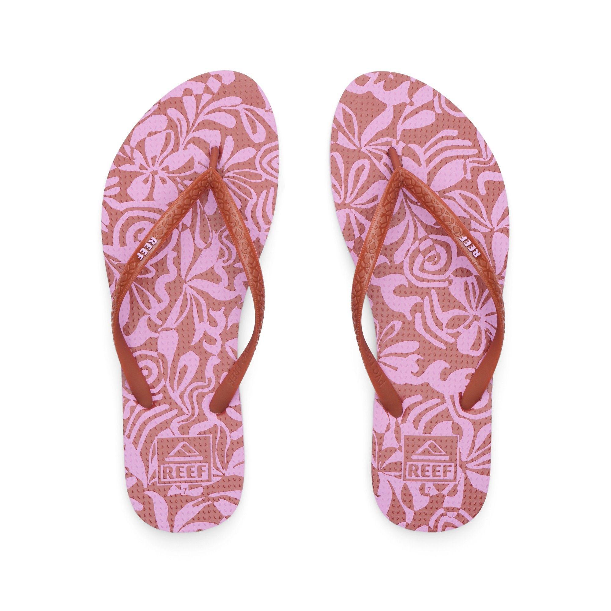 Sandalia Reef Women Seaside Prints Pink Mode Flower-2