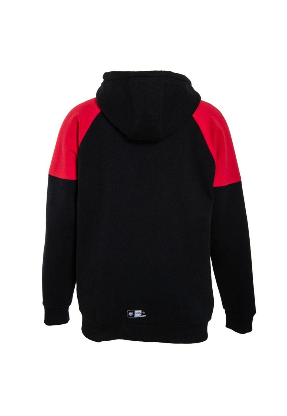 Poleron Colo Colo Urbano Zipper Negro Blanco Rojo-2