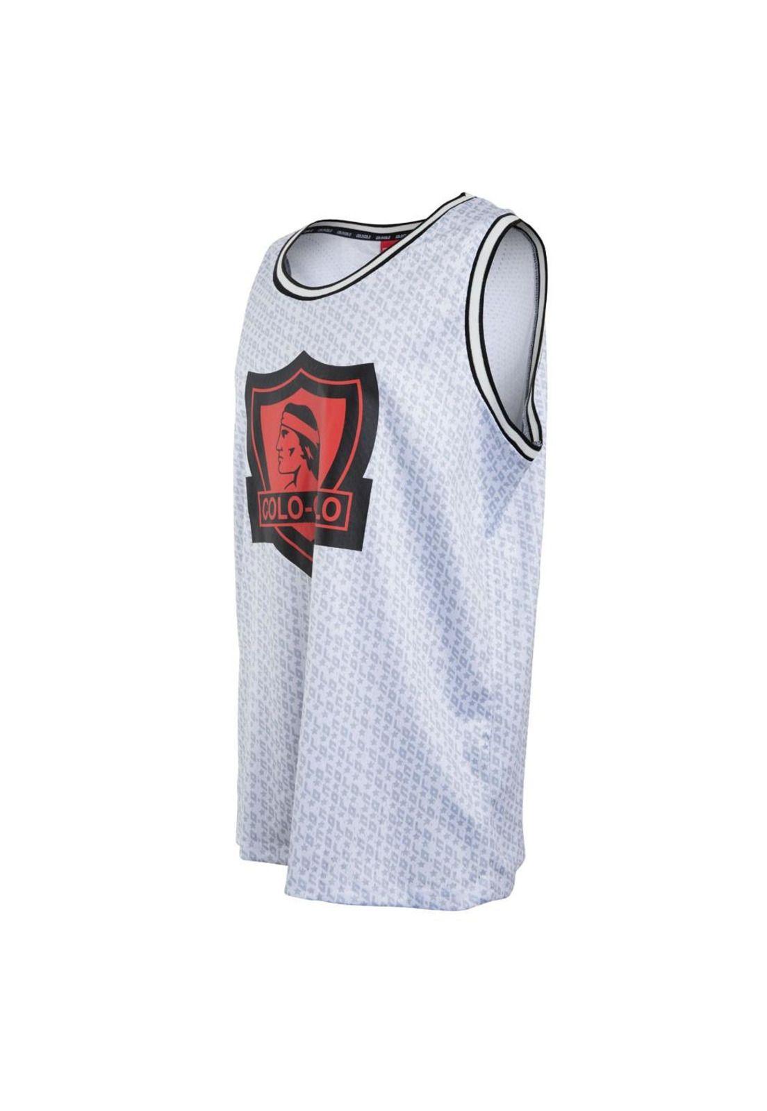 Polera Colo Colo Urbano tank «Escudo Rojo» Blanca-1