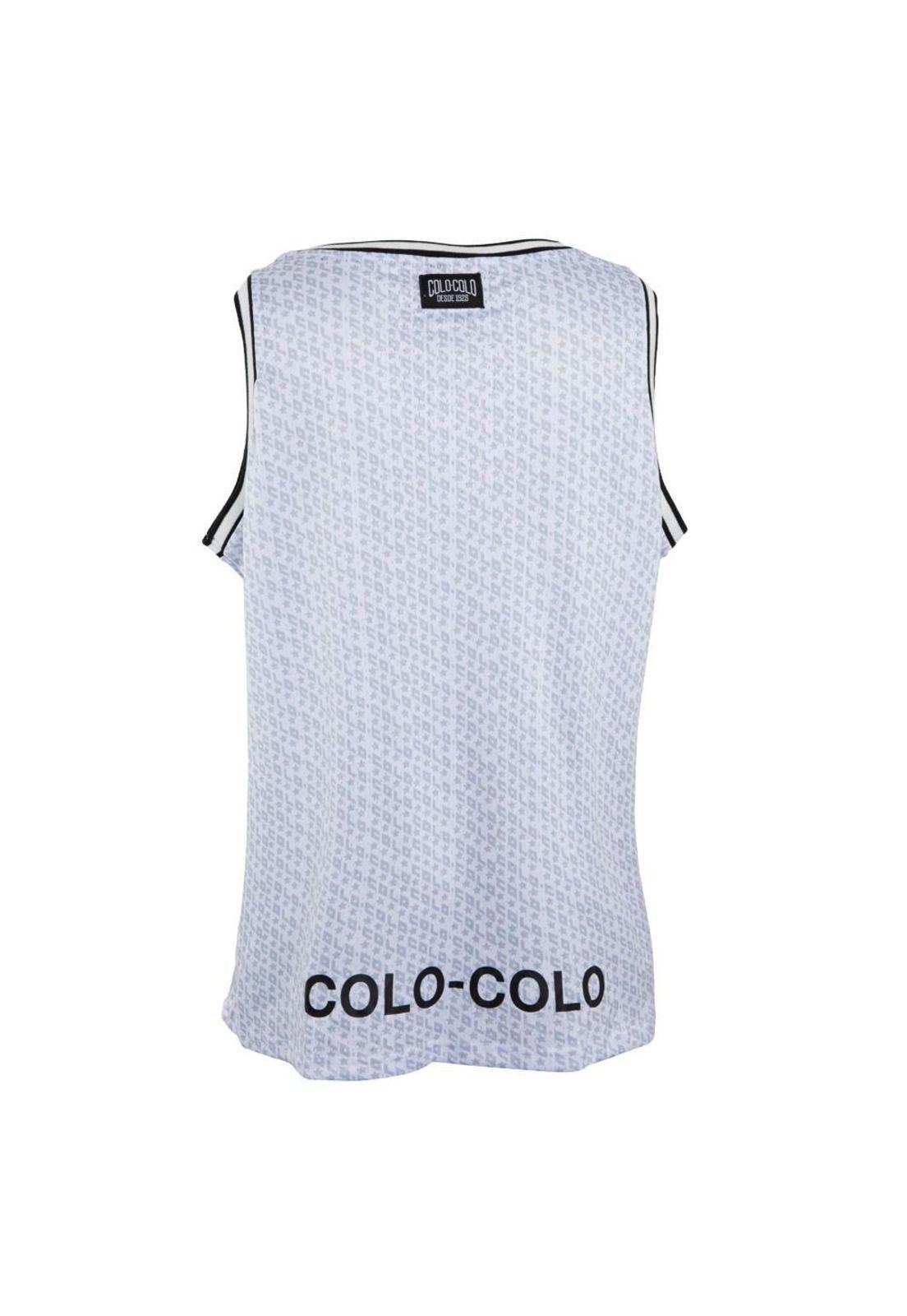 Polera Colo Colo Urbano tank «Escudo Rojo» Blanca-2