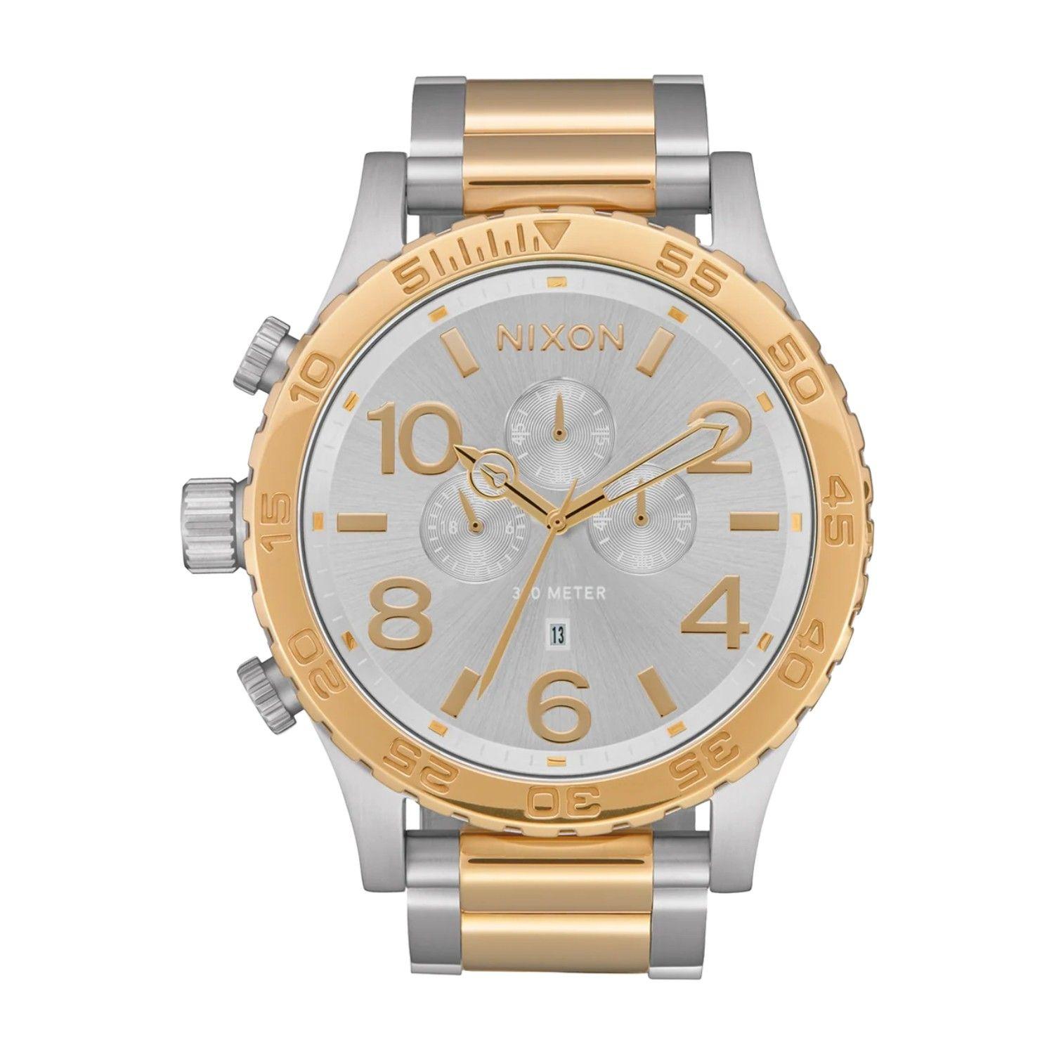 Reloj Nixon 51-30 Chrono Silver Gold-0