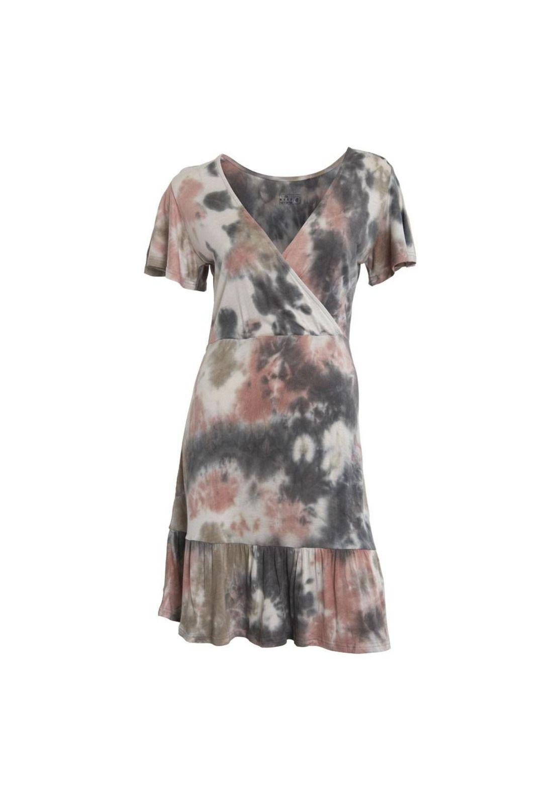 Vestido En V tie dye Grey Rose-0