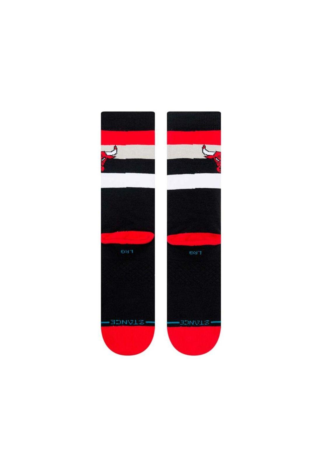 Stance Sock Bulls Crew Black Red-2