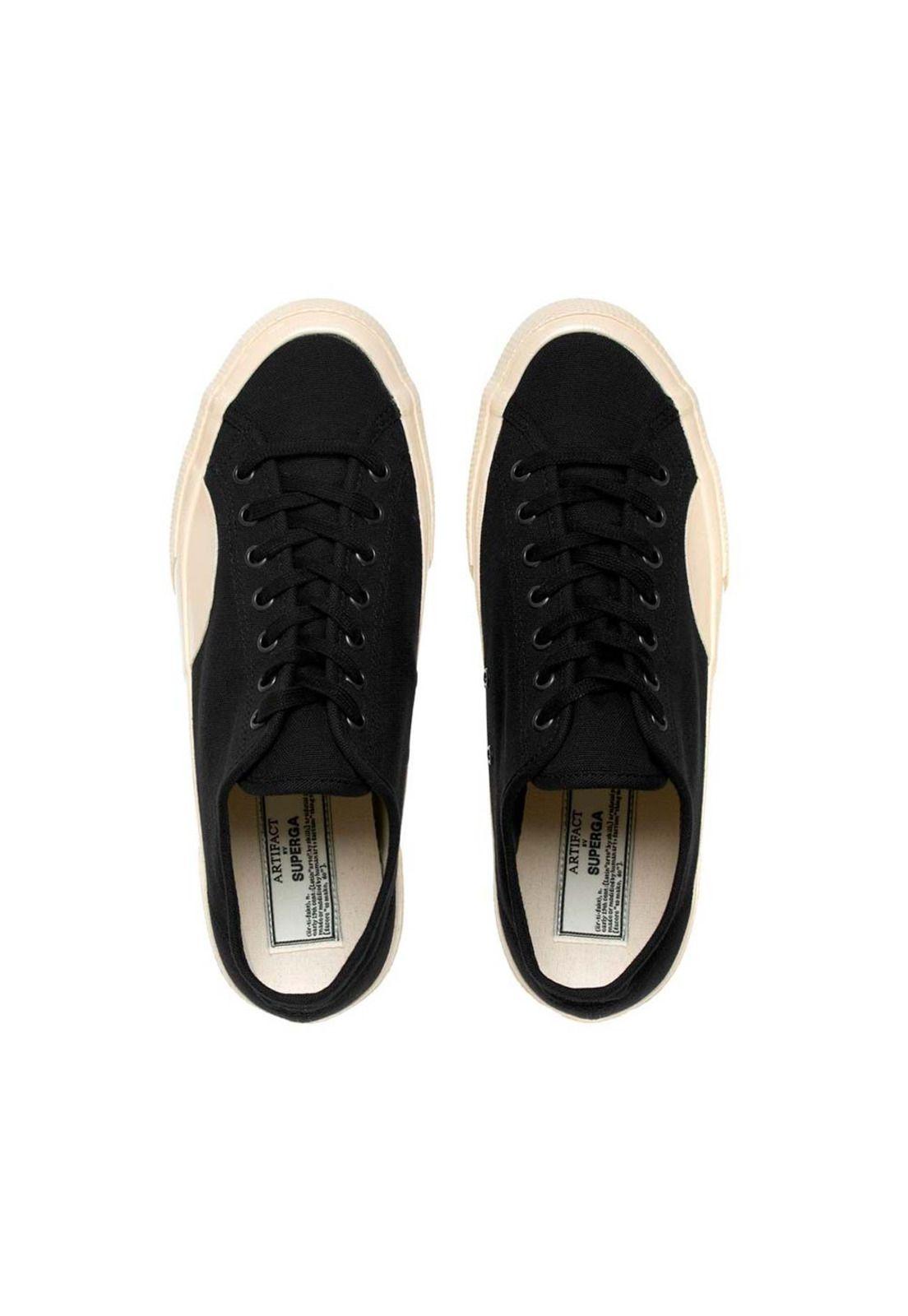 Zapatilla 2431-Deck Canvas Black Off White-3