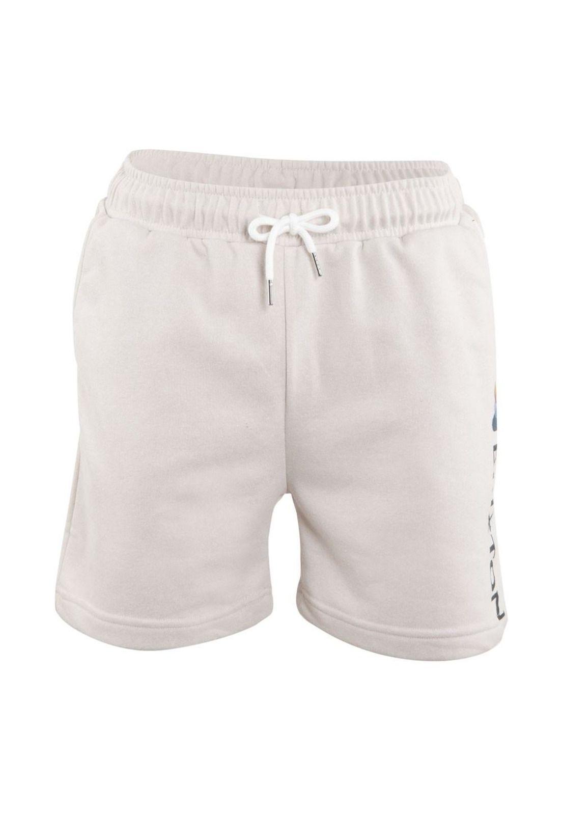 Short Men Beige Logo Print-0