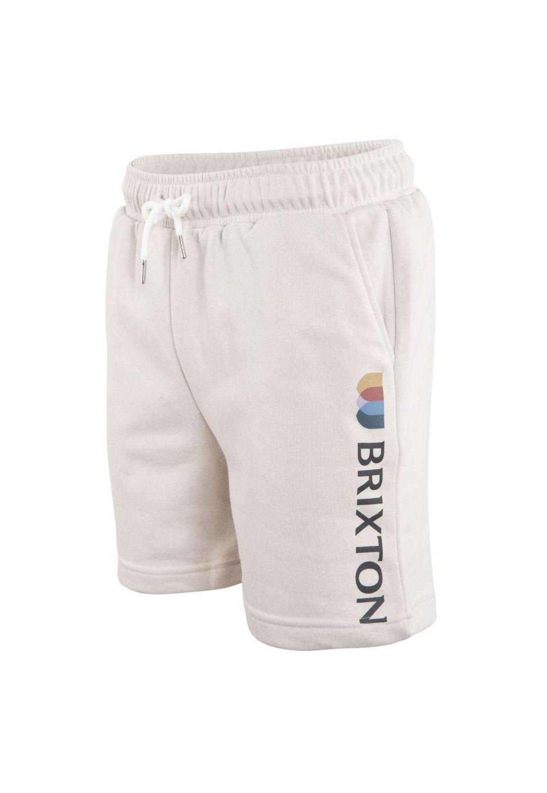 Short Men Beige Logo Print-1