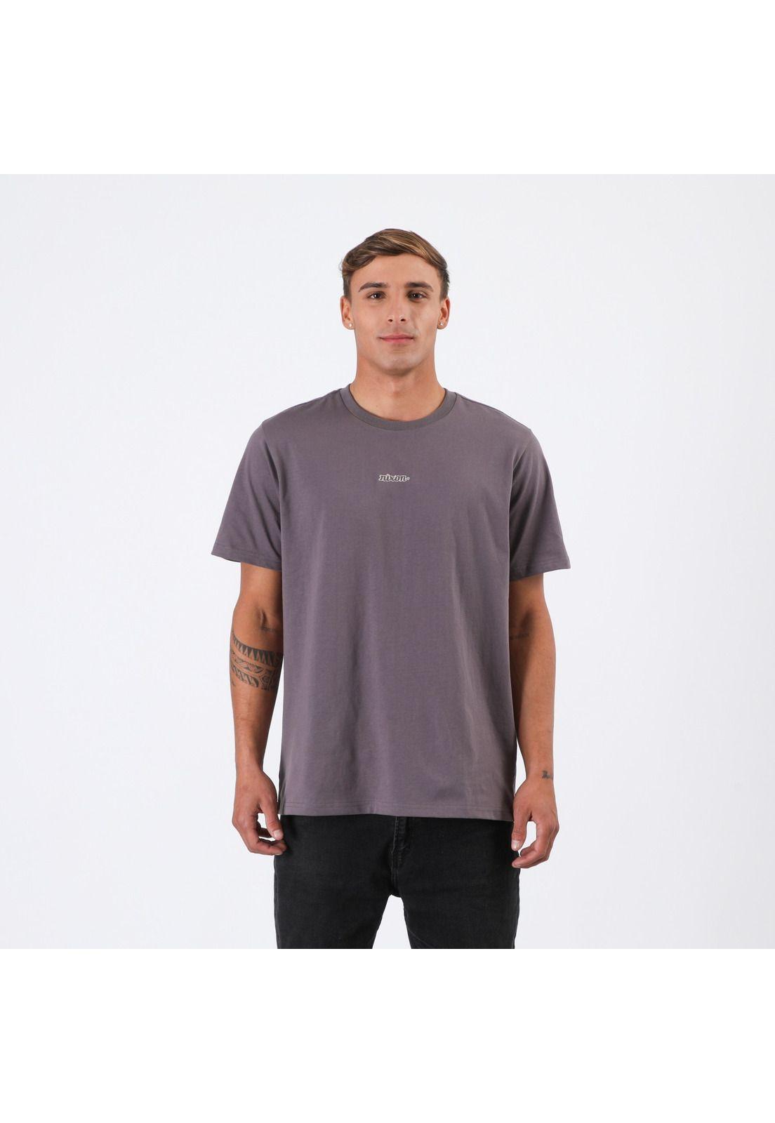 Polera Nixon Men Logo Letters Dark Grey-0